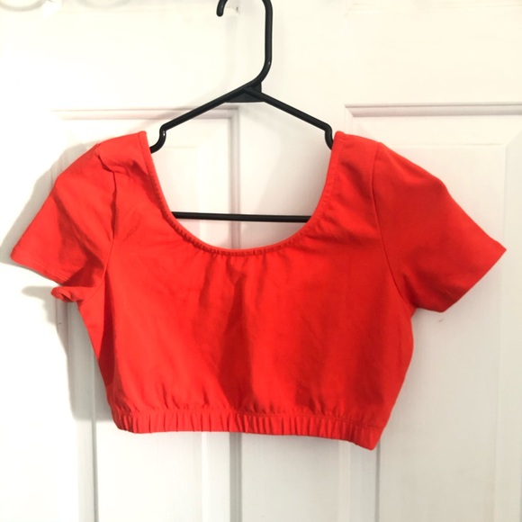 PROJECT SOCIAL T | Neon Orange Nikkita Cropped Top - Picture 2 of 4
